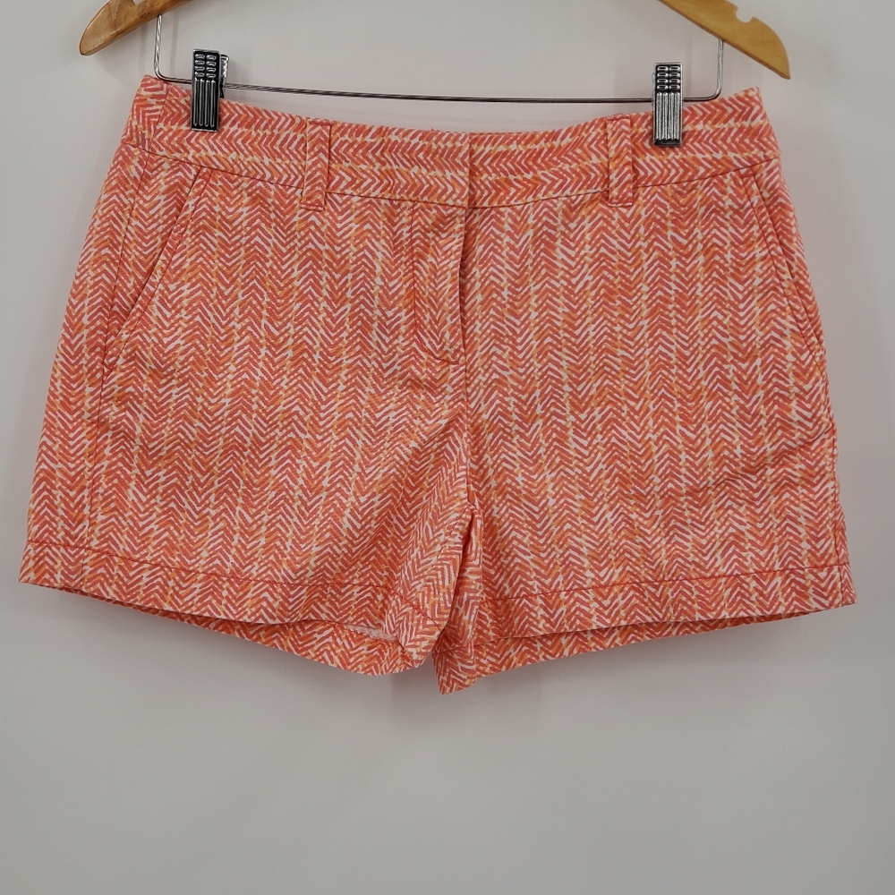 ♧♧ Loft Orange and White Abstract Print Chino 4" Shorts Size 2